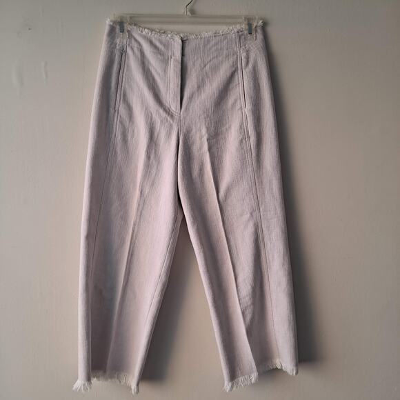 Rebecca Taylor Pink/ Mauve Frayed Waist and Hem, Wide Leg Pants - Size 6 - Picture 5 of 12